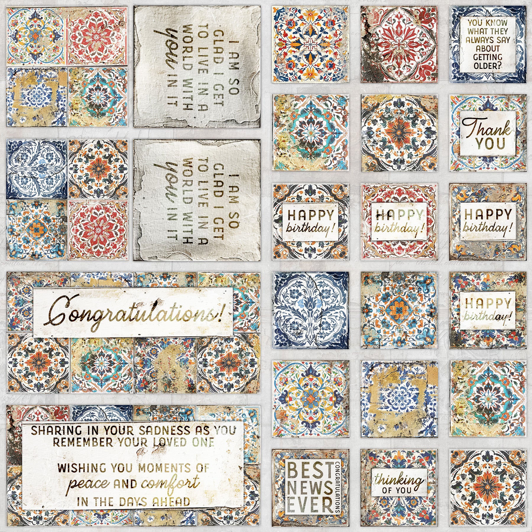Tunisian Tiles Card Cutaparts