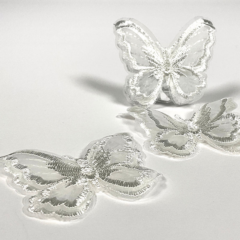 Toile Embroidered Butterflies