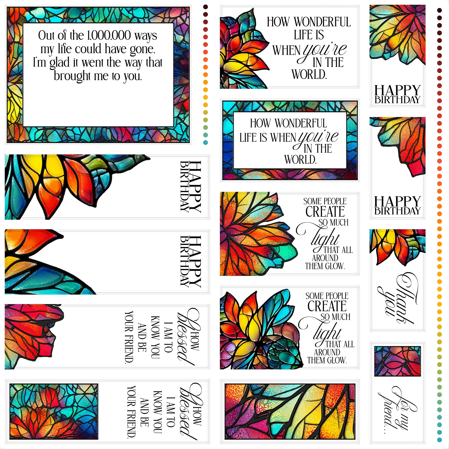 Stained Glass Card Cutaparts