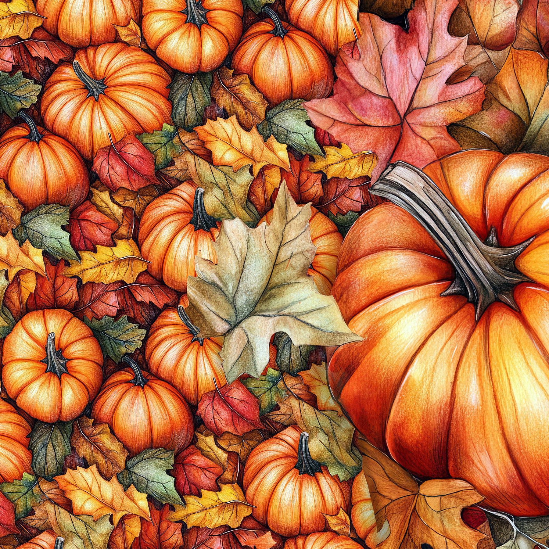 Fresh Picked 12x12 Pumpkin Print
