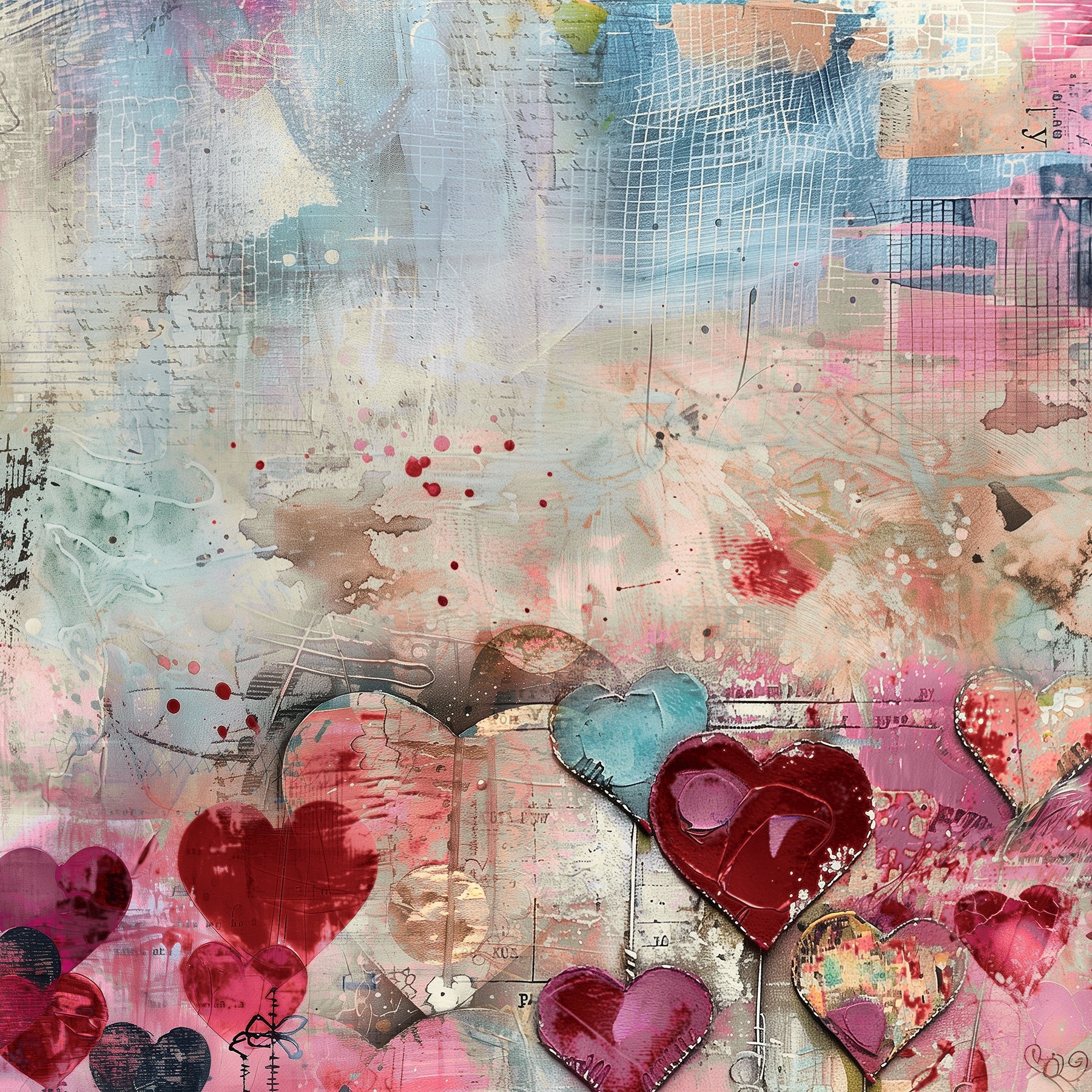 Heartfelt 12x12 Bonus Small Hearts Print