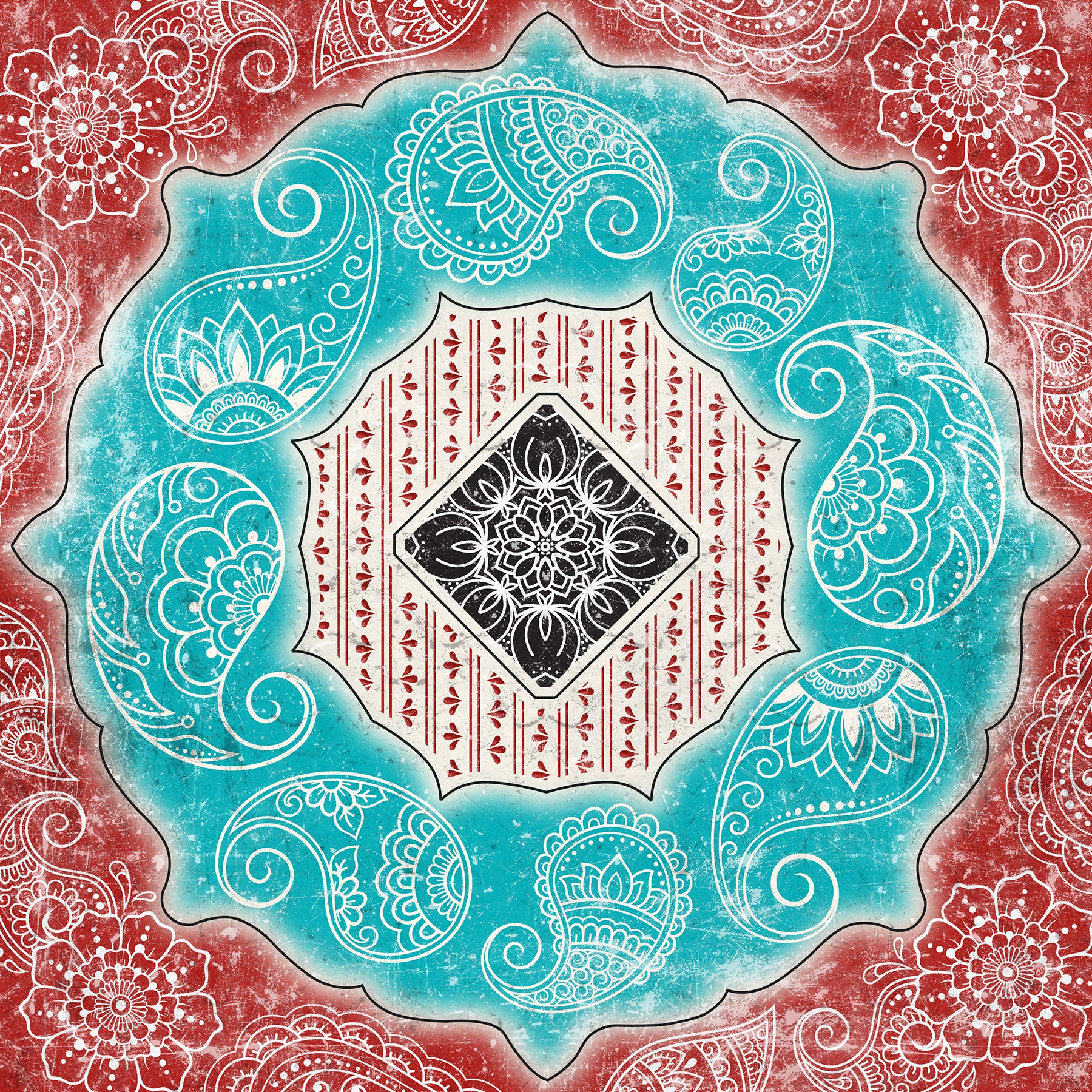 Bandana Paisley Frame Die Cut