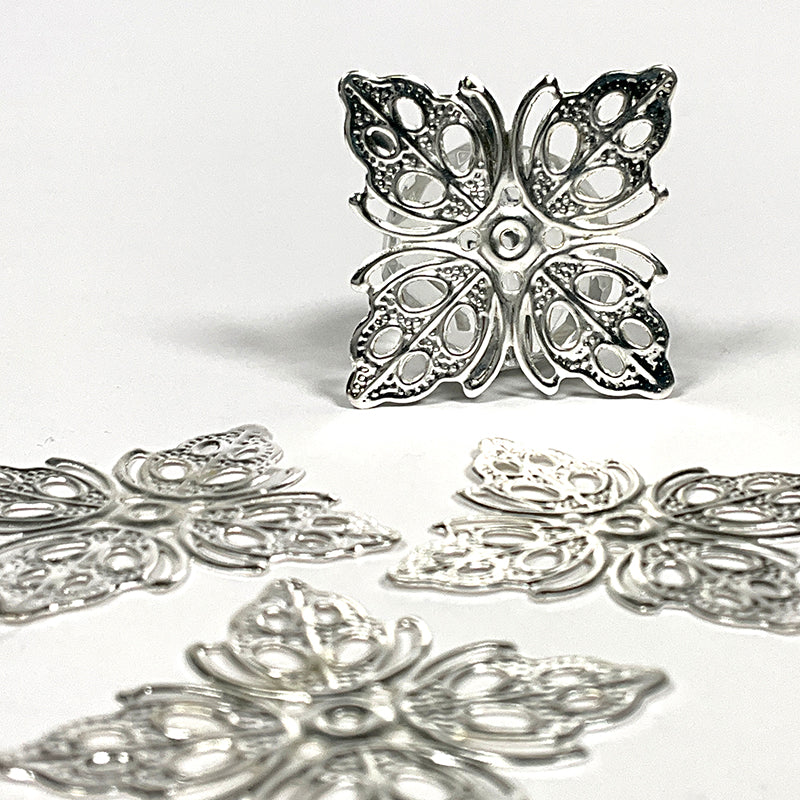 Tunisian Tiles Small Silver Medallions