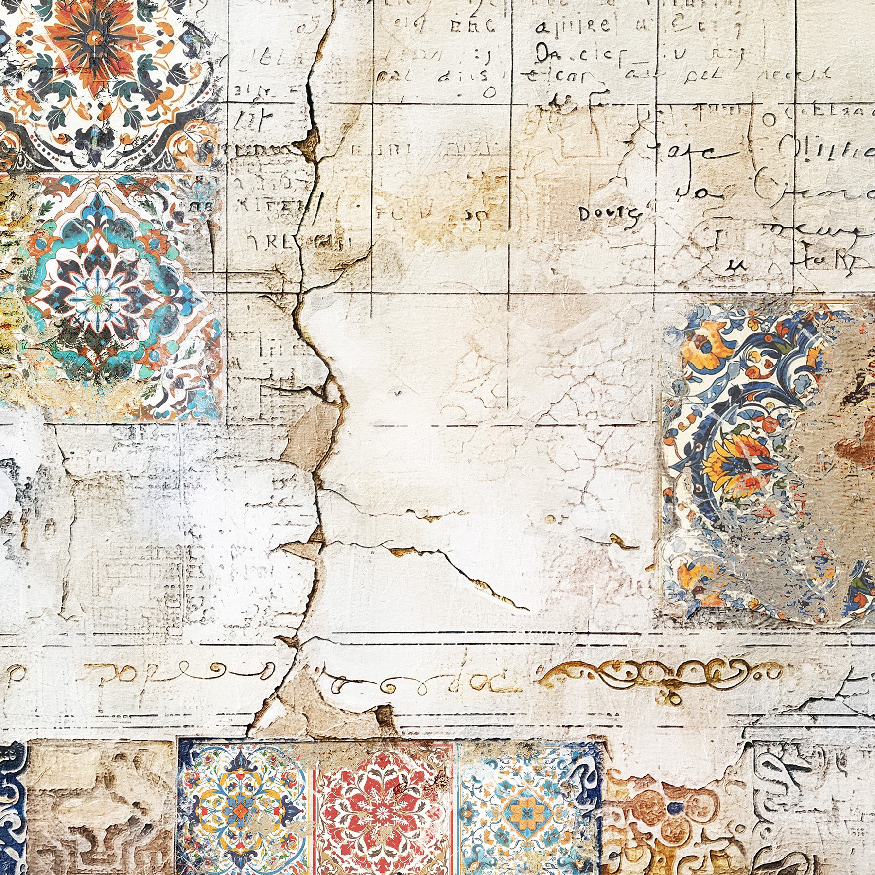 Tunisian Tiles 12x12 Plaster Print