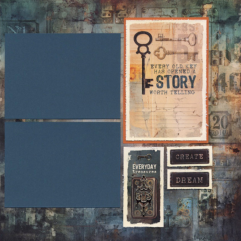 Rustique 12x12 Teal Print