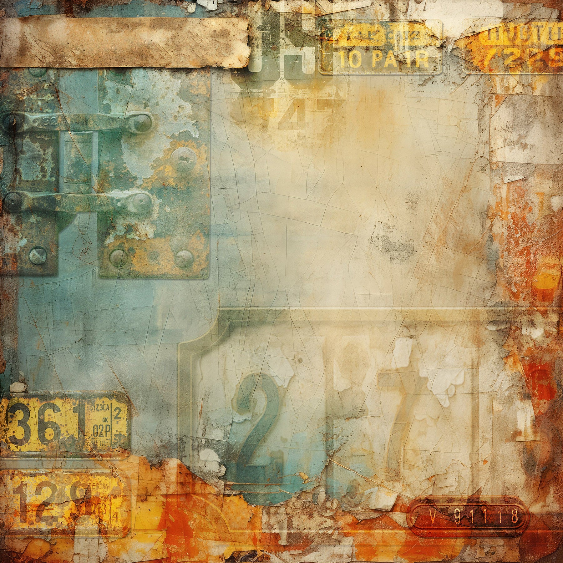 Rustique 12x12 Rust Print