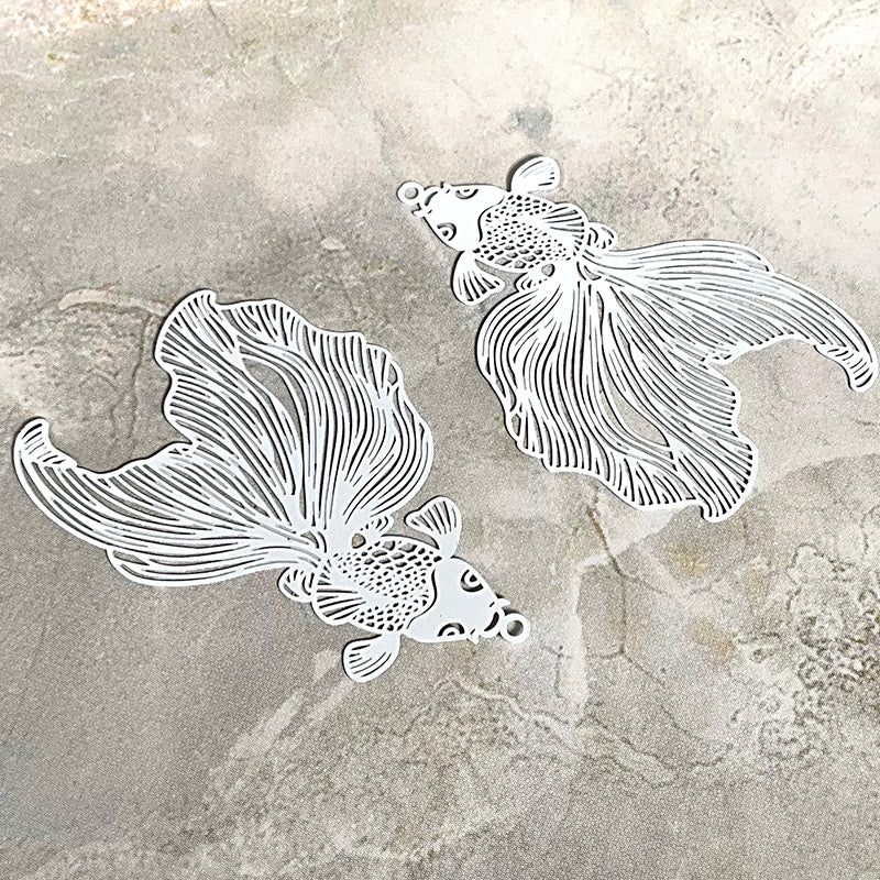 Lotus White Koi Charms