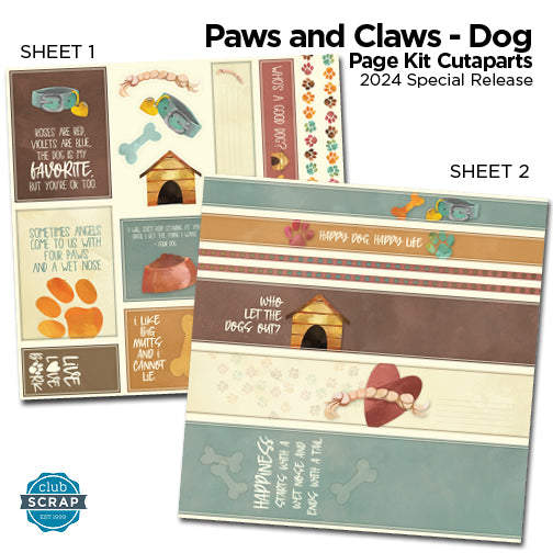 Paws and Claws Dog Page Cutaparts