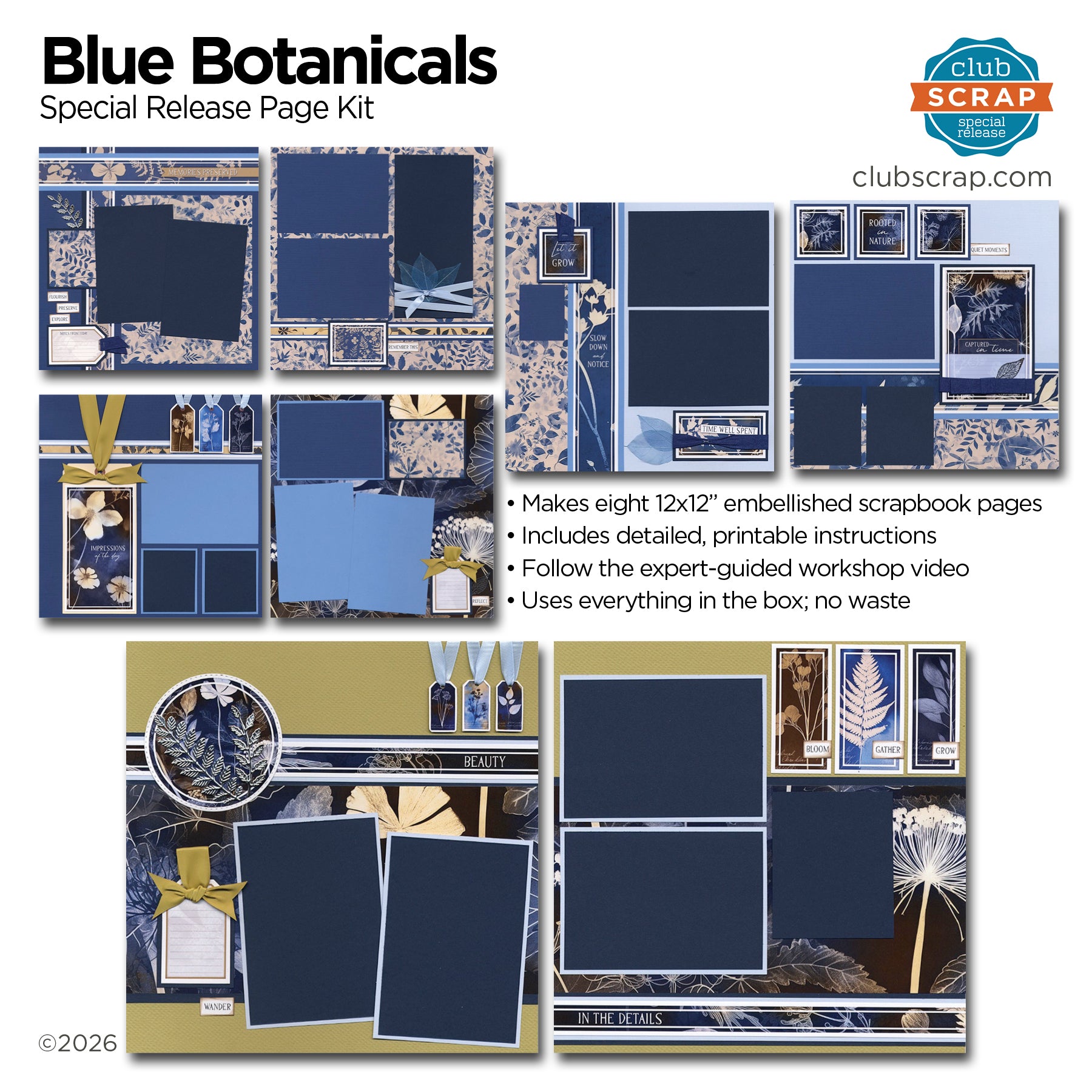 Blue Botanicals Page Kit