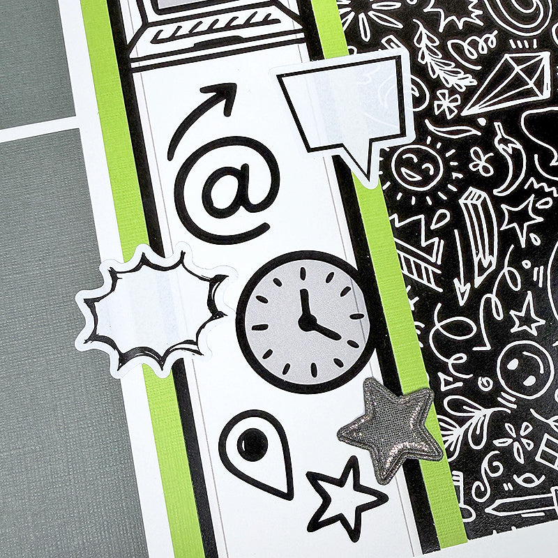Doodles 12x12 Black Print